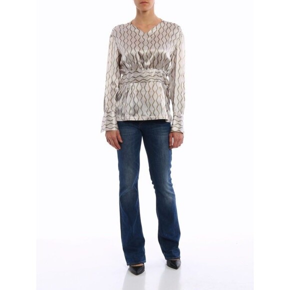 Isabel Marant Siasi 100% Silk Blouse in Beige Bohemian Chic Long Sleeve Size 42 - Picture 2 of 15